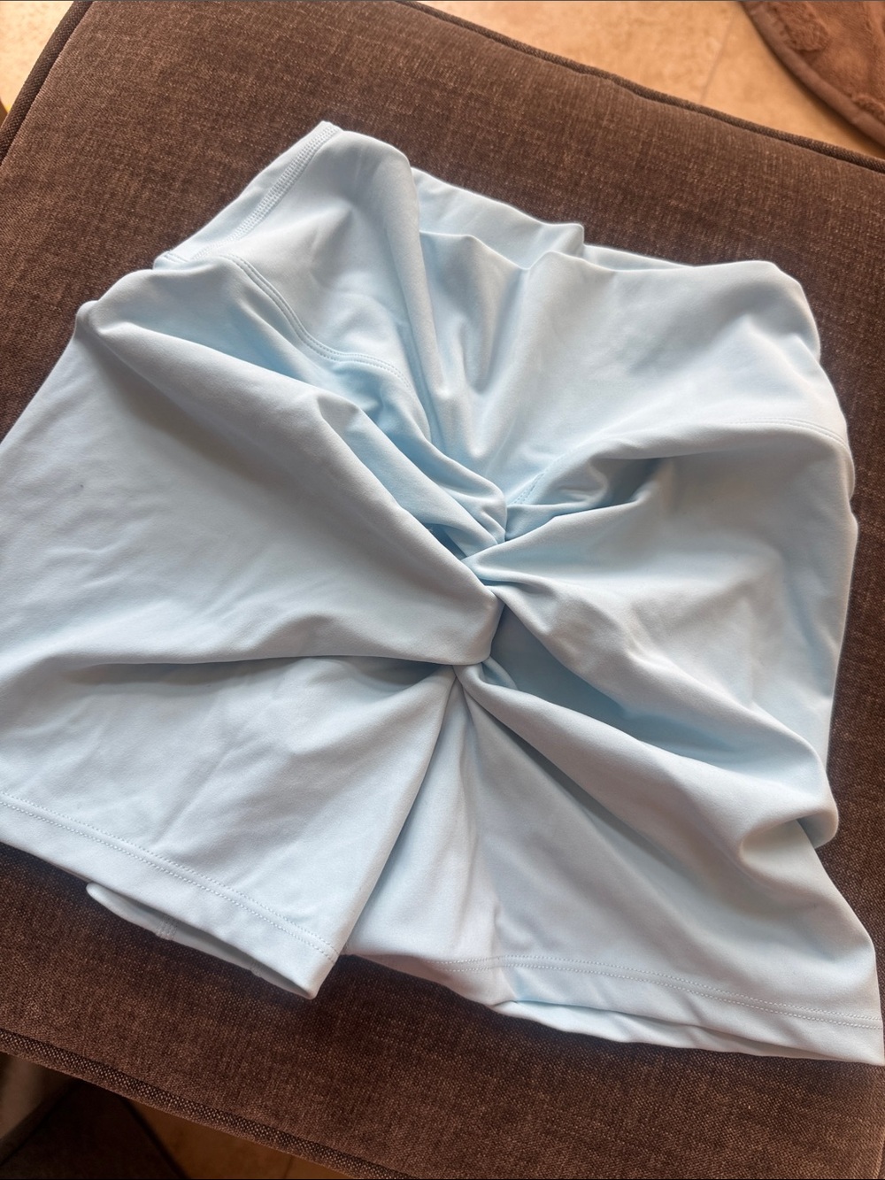 Twist-Front Light Blue Women's Bike Shorts